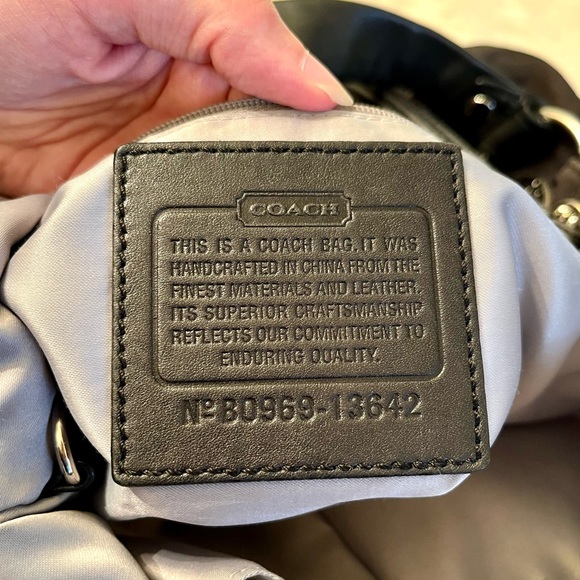 Coach Signature Print Canvas Hobo Sling Bag - Picture 6 of 7